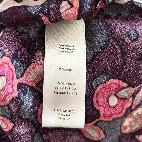 BeachLunchLounge Women Dress Boho Beach Midi Tiered Purple Sleeveless Size XS - Picture 6 of 7